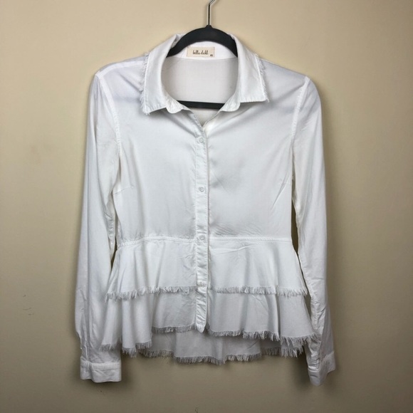 Bella Dahl Layered Peplum White Shirt - Picture 3 of 8